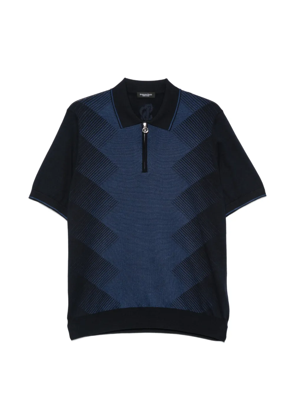 Stefano Ricci zip-fastening patterned polo shirt - Blu