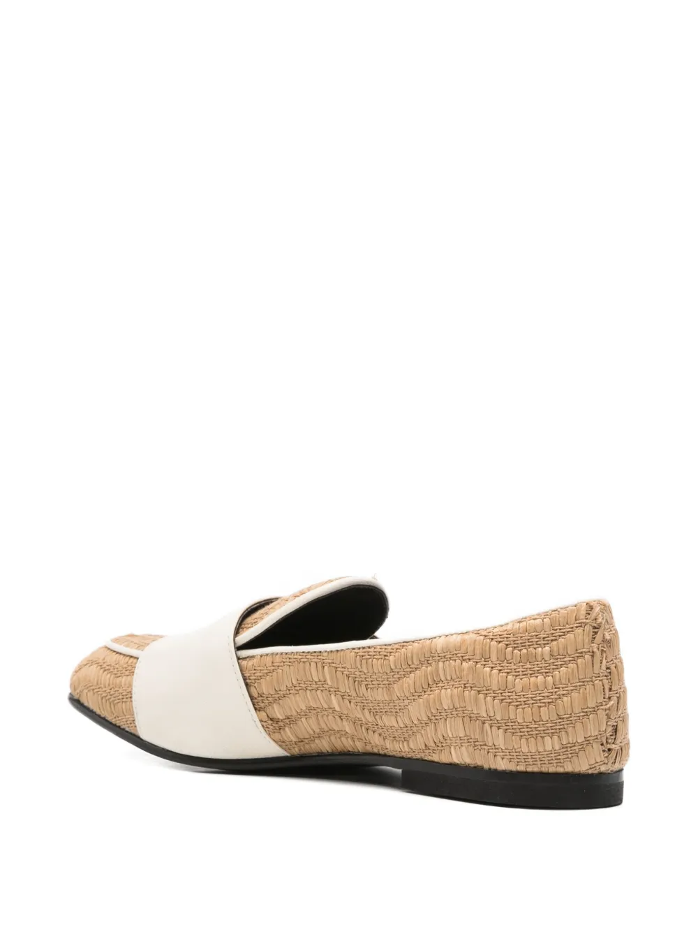 COLLECTION PRIVEE? woven double-buckle loafers Beige