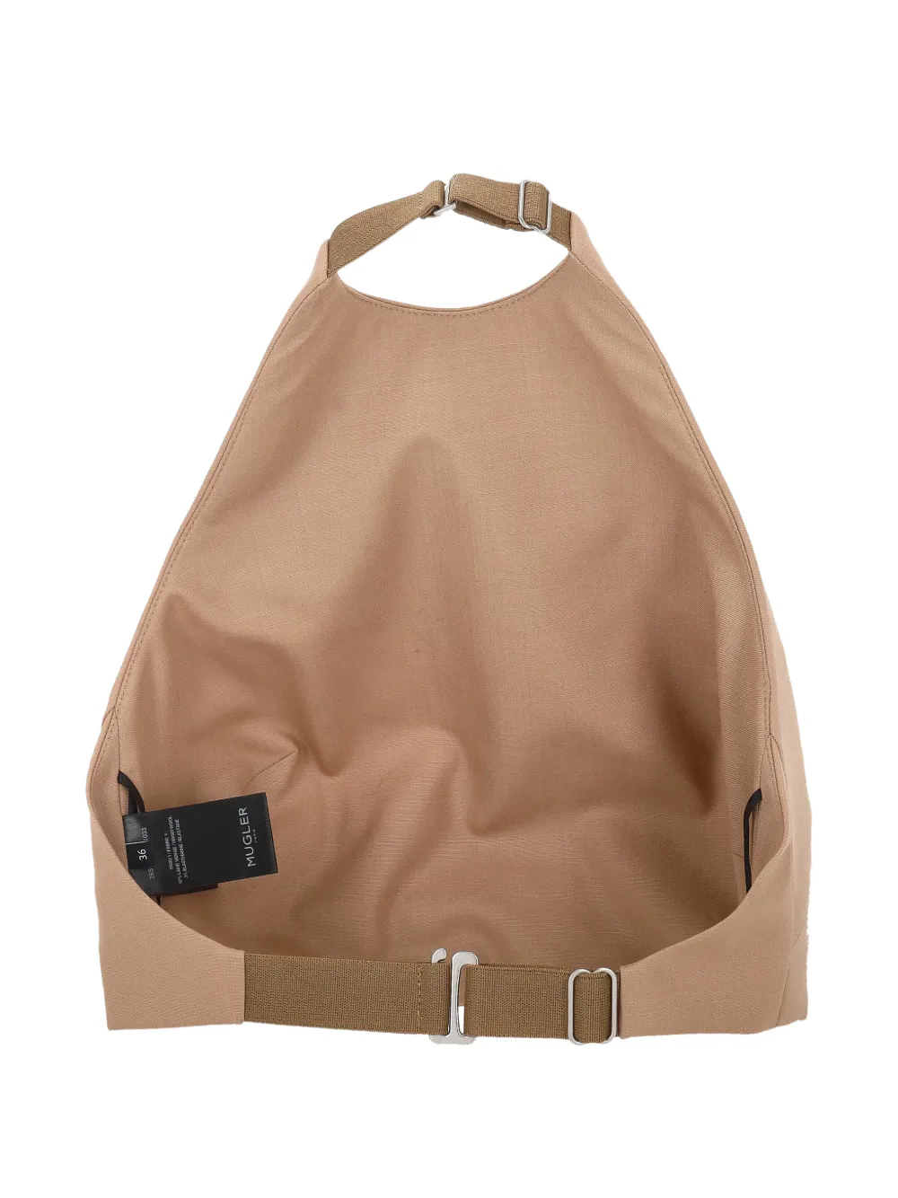 Mugler Top met halternek en open rug Beige