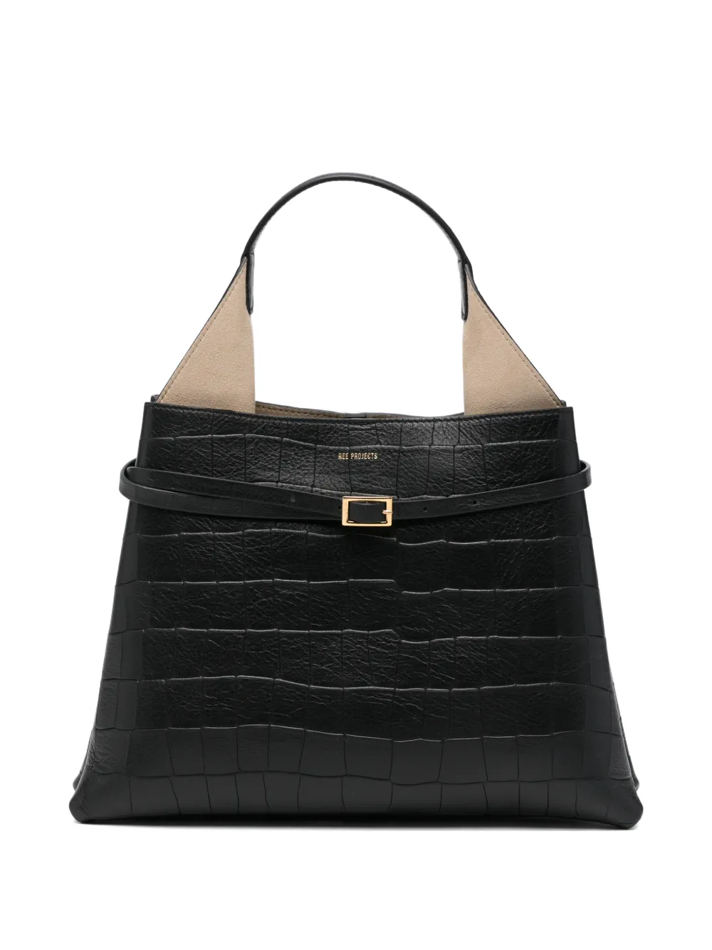 REE PROJECTS Clare croc-effect leather tote bag - Nero