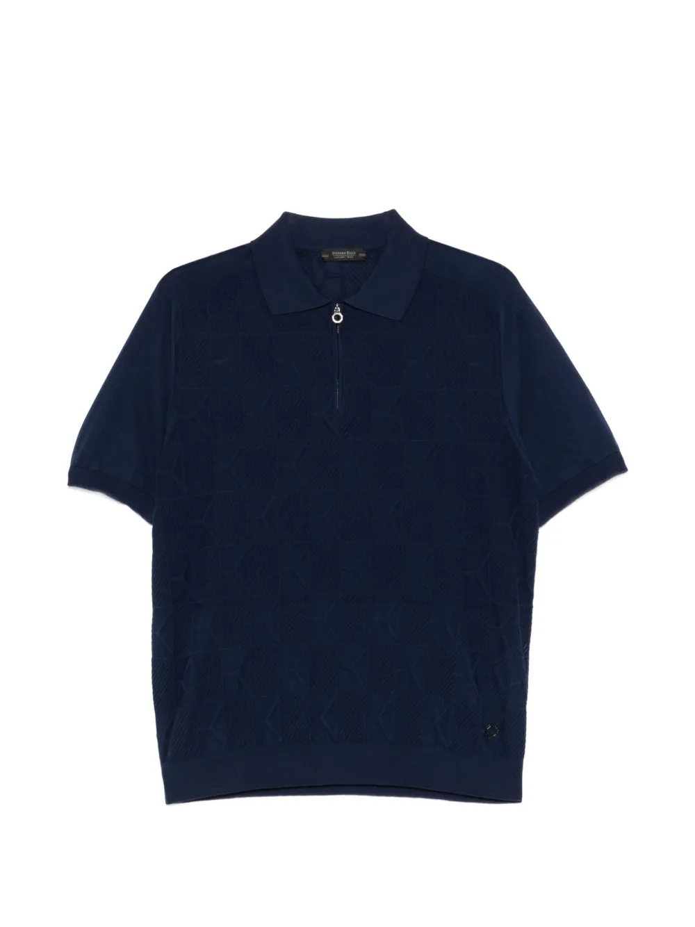 Stefano Ricci patterned zip-fastening polo shirt - Blu