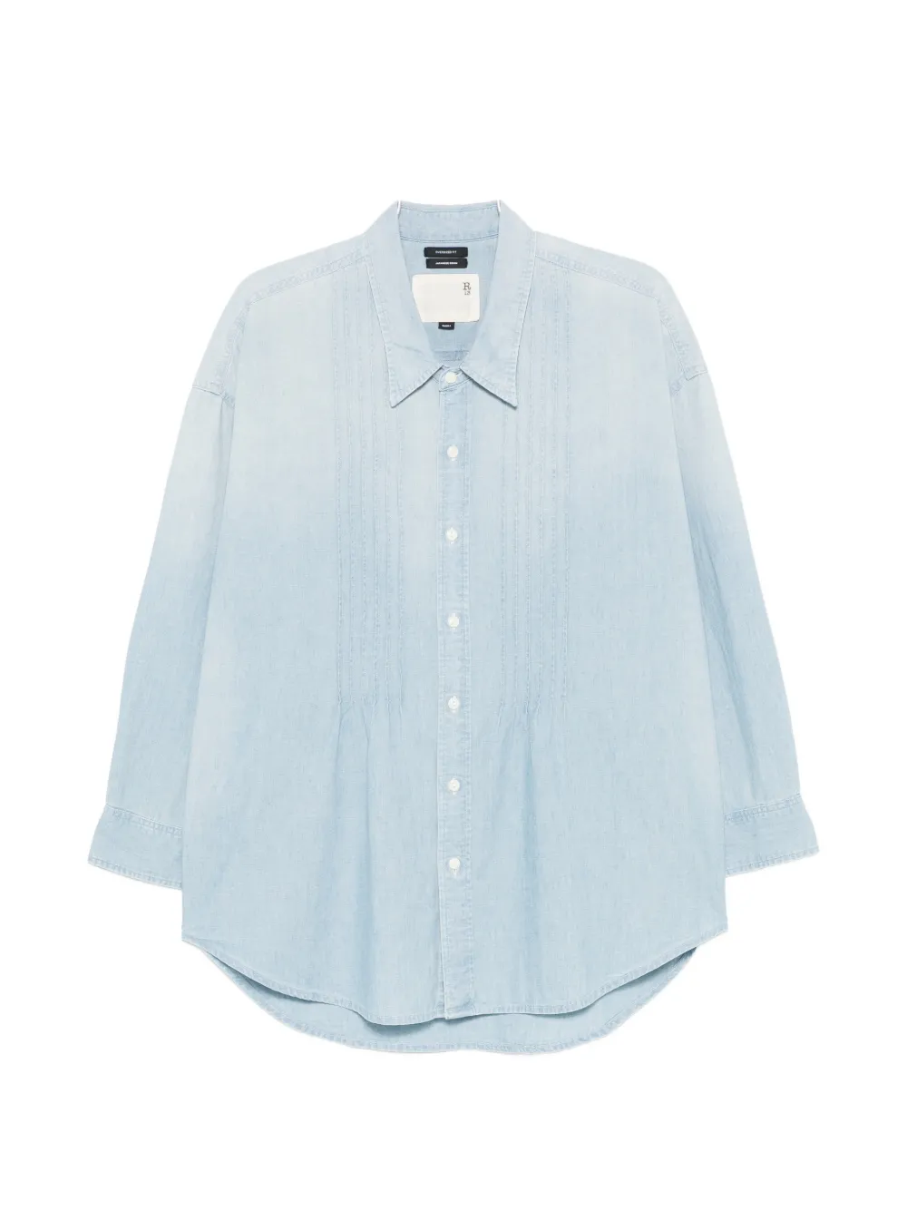 R13 pleated chambray shirt - Blue