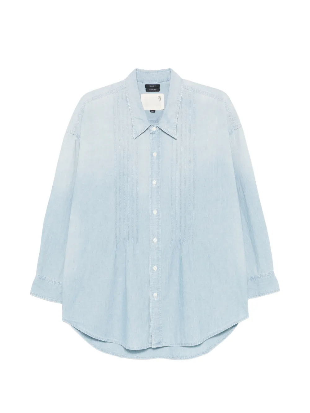 R13 pleated chambray shirt - Blu