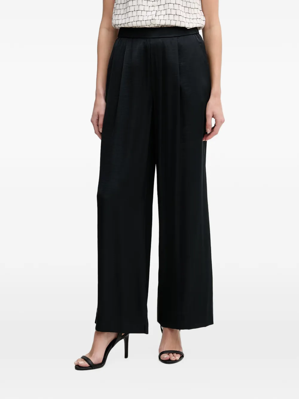 OUI satin-finish wide-leg palazzo pants