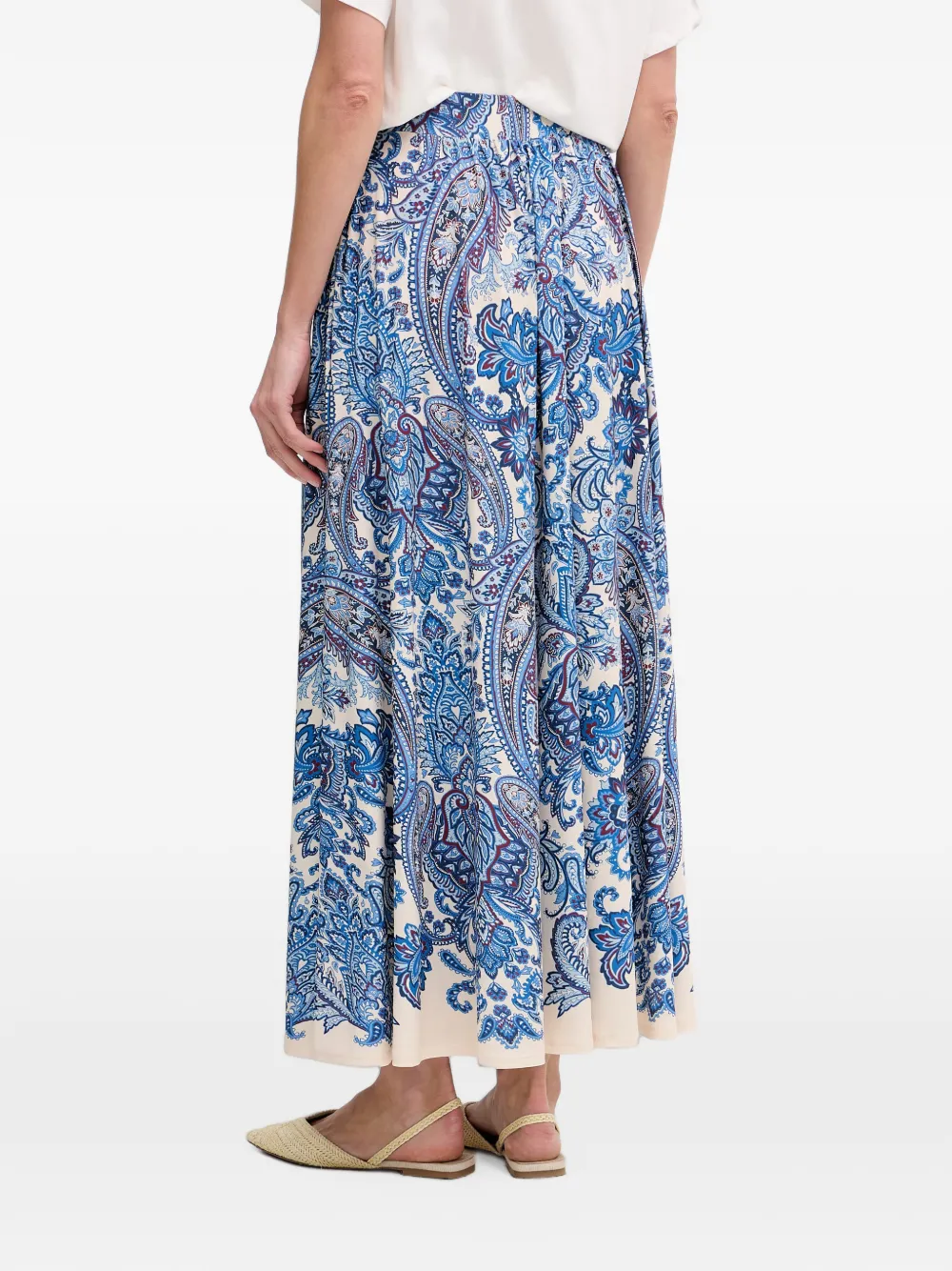 OUI Straight rok met paisley-print Blauw
