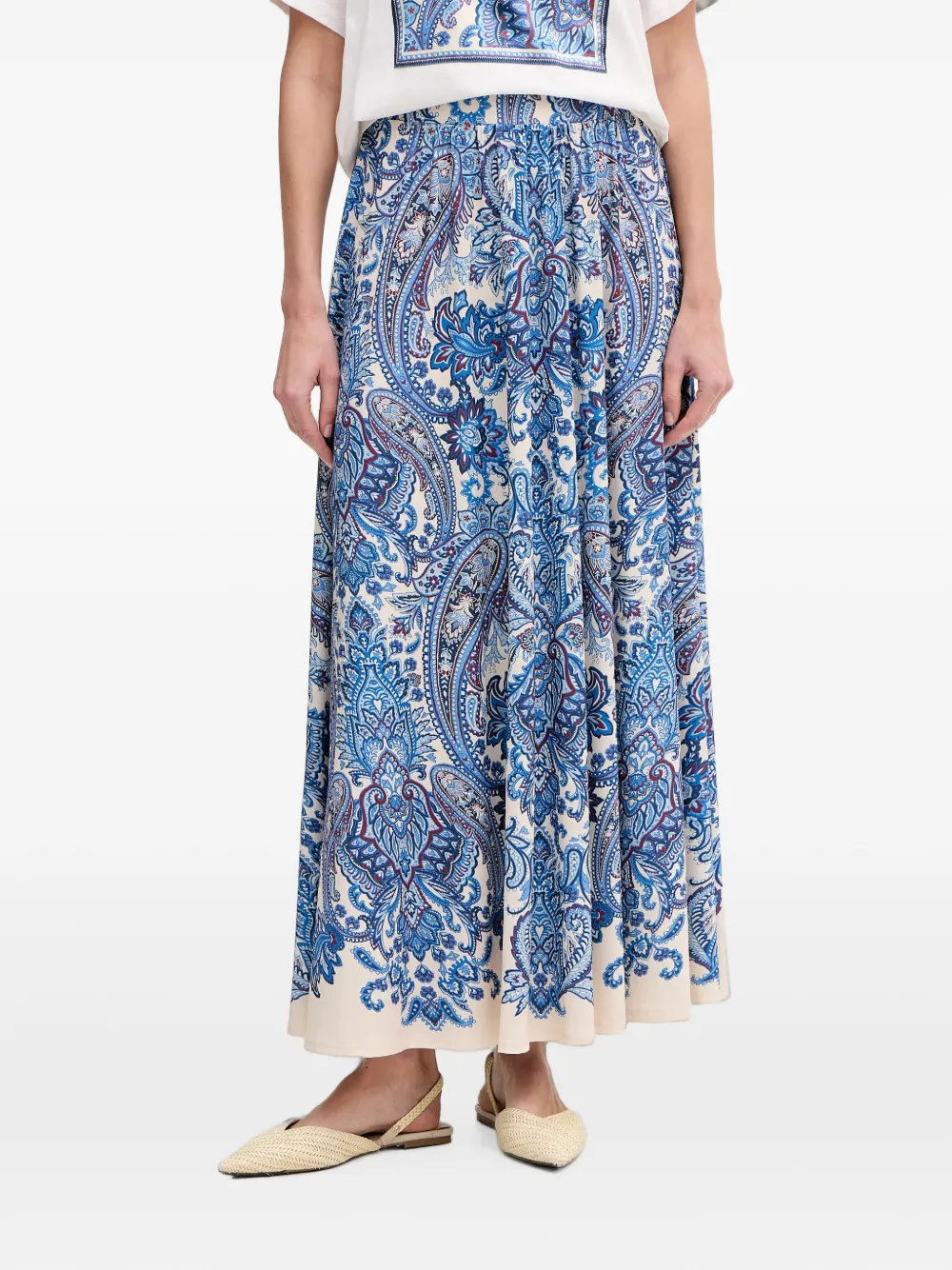 OUI paisley-print straight maxi skirt