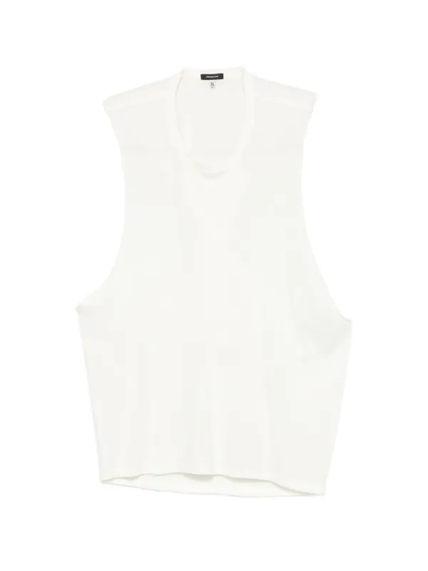 R13 Sleeveless Crew-neck Top in White