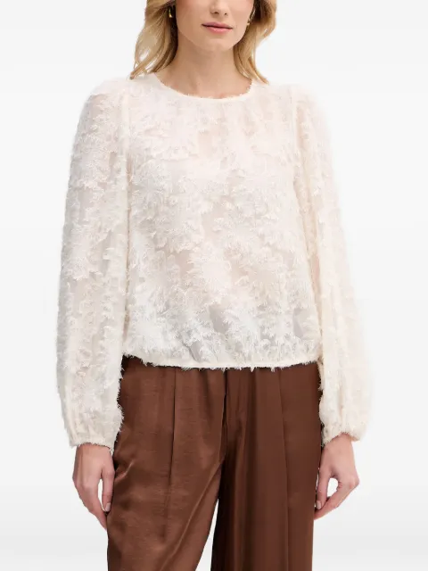 OUI fringed puff-sleeve blouse