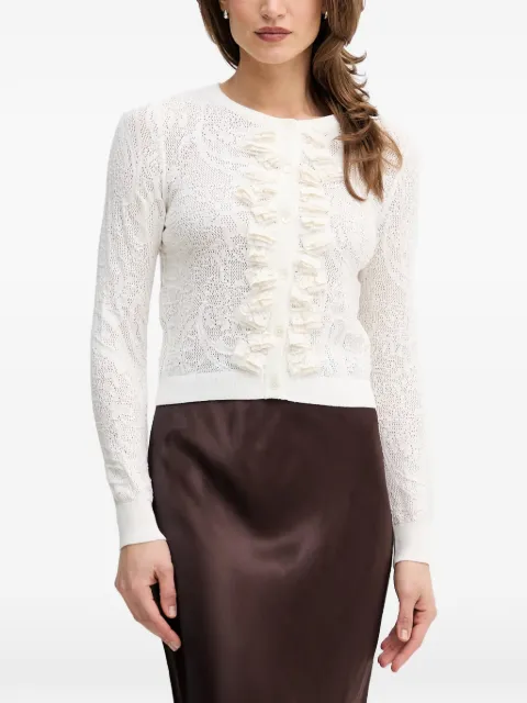 OUI ruffled pointelle-knit cardigan