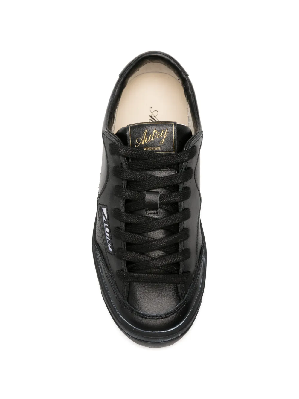 Autry perforated-detail logo-patch sneakers Zwart