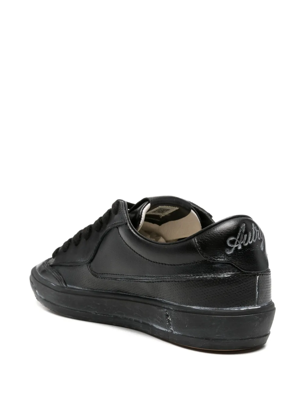 Autry perforated-detail logo-patch sneakers Zwart