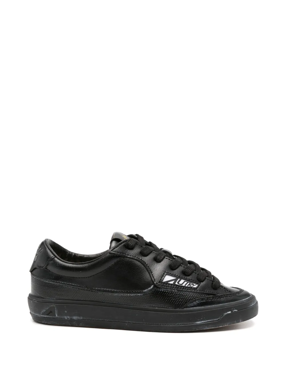 Autry perforated-detail logo-patch sneakers Zwart