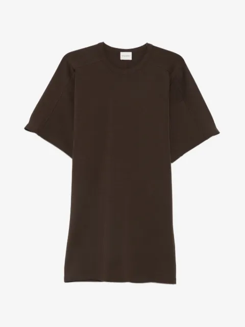 Closed short-sleeve panelled dress
