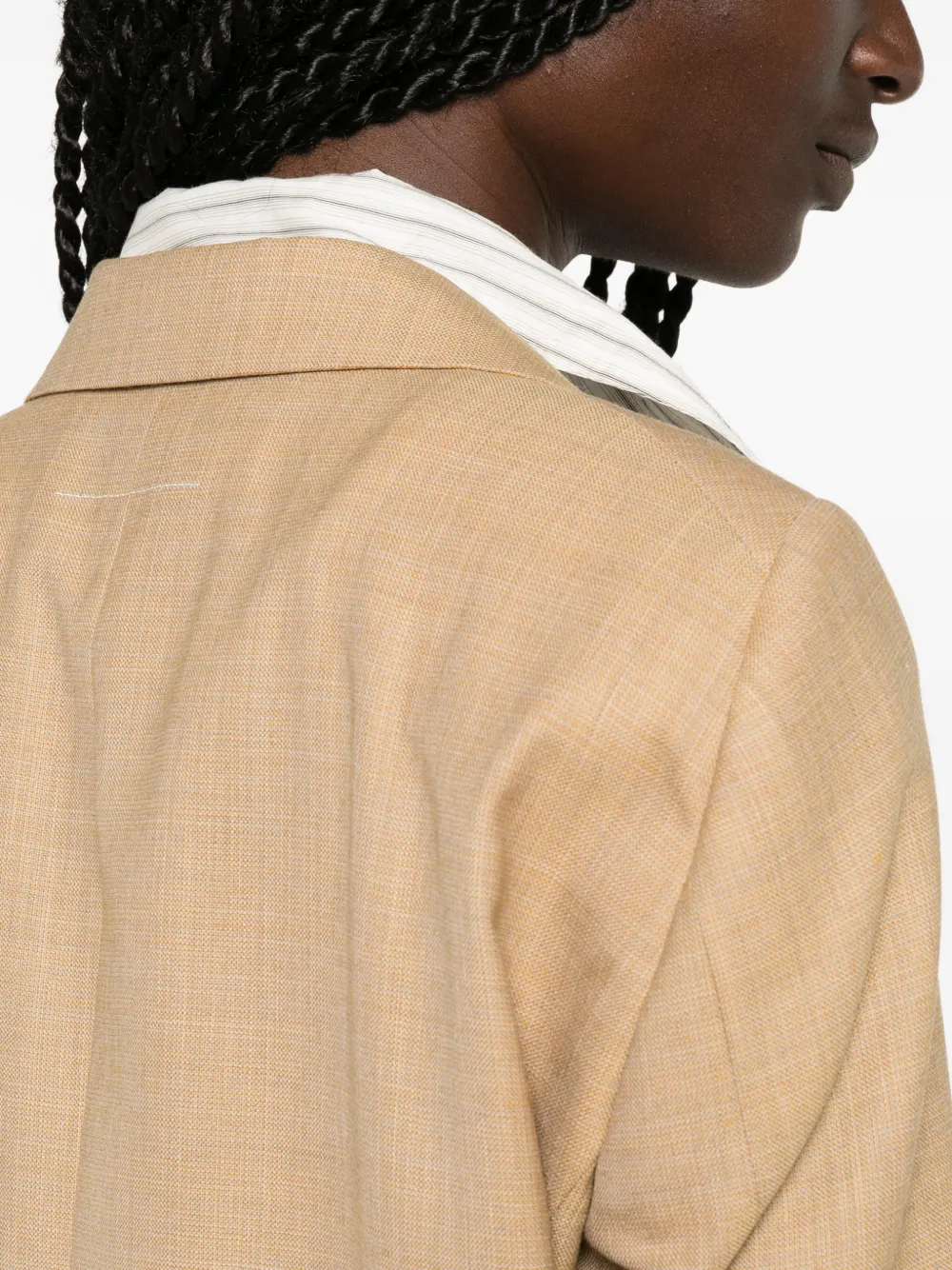 MM6 Maison Margiela Blazer met enkele rij knopen Beige