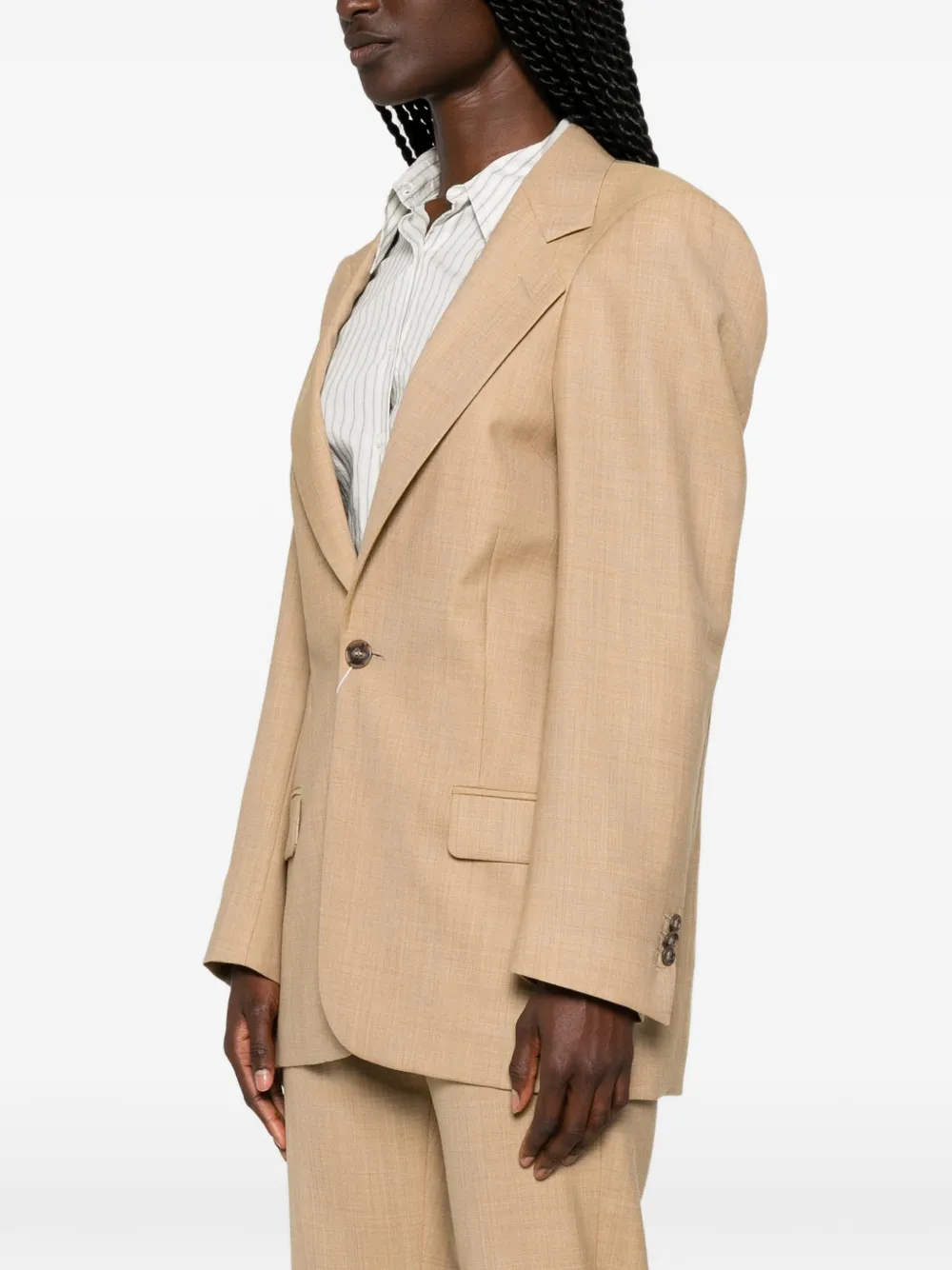 MM6 Maison Margiela Blazer met enkele rij knopen Beige