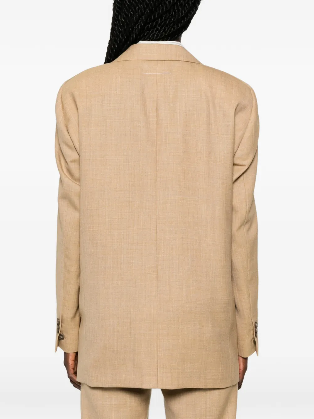 MM6 Maison Margiela Blazer met enkele rij knopen Beige