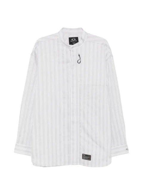 Oakley vertical-stripe band-collar shirt