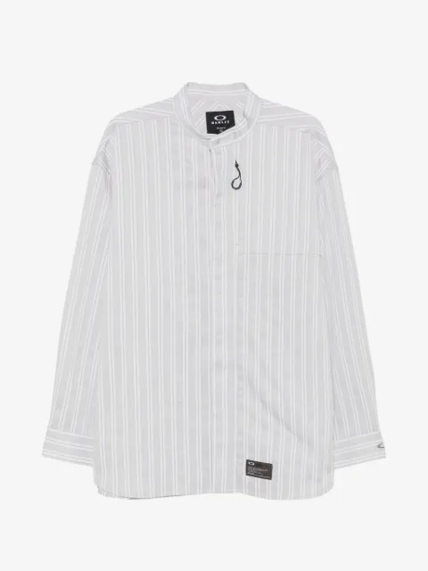 Oakley vertical-stripe band-collar shirt