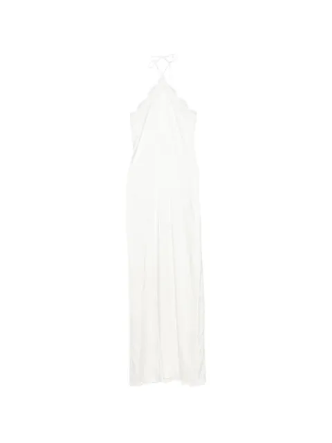 Oséree lace-trim halterneck dress