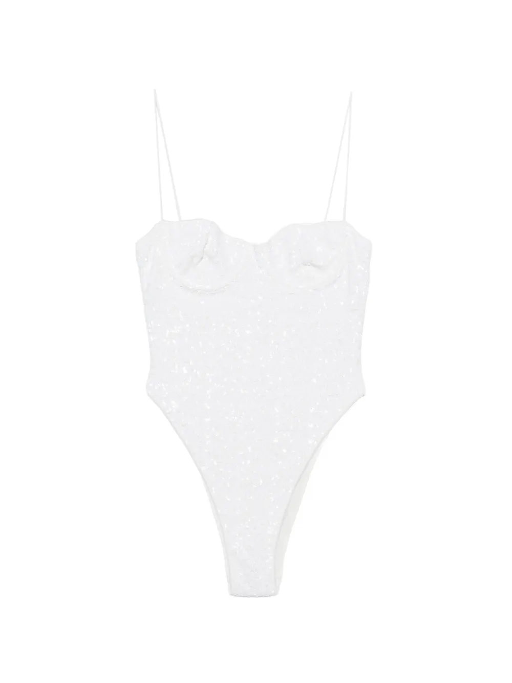 Oséree sequin-embellished underwired swimsuit - Bianco