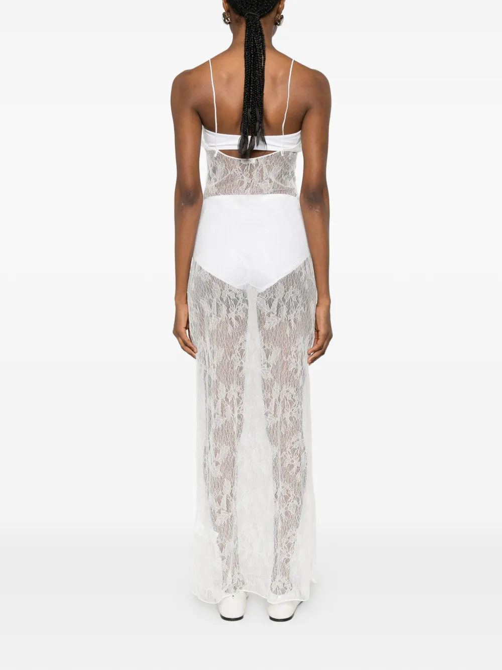 Oséree Maxi-jurk met ringdetail van kant Wit