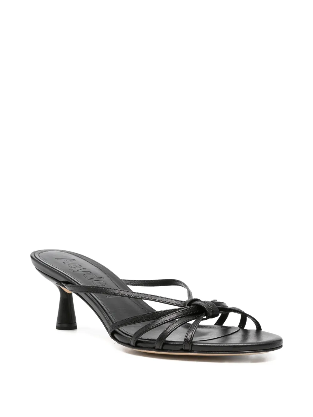 Aeyde knotted-strap leather sandals Zwart