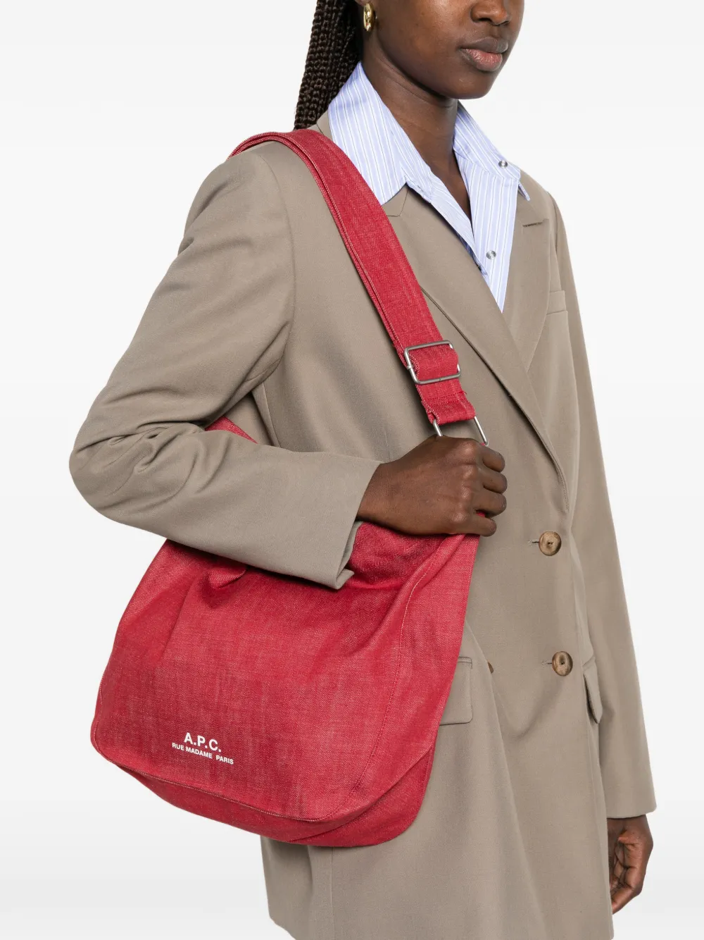 A.P.C. Journal shopper met verstelbaar bandje Rood