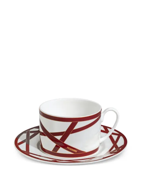 Missoni Home tazas de té y platillos con estampado geométrico