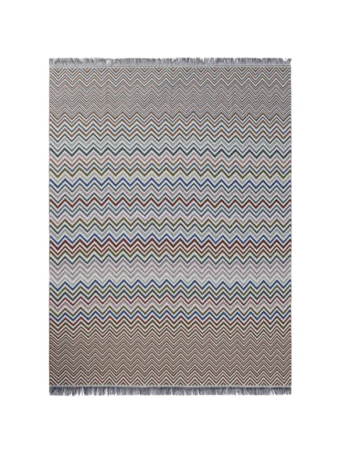 Missoni Home Antwan zigzag-knit fringed blanket