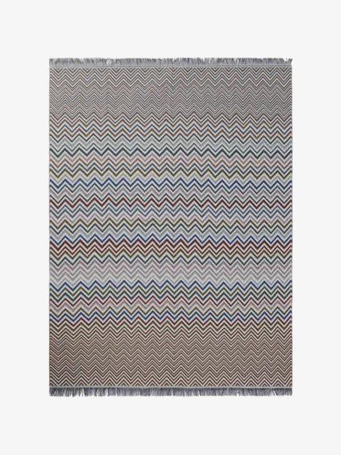 Missoni Home Antwan zigzag-knit fringed blanket