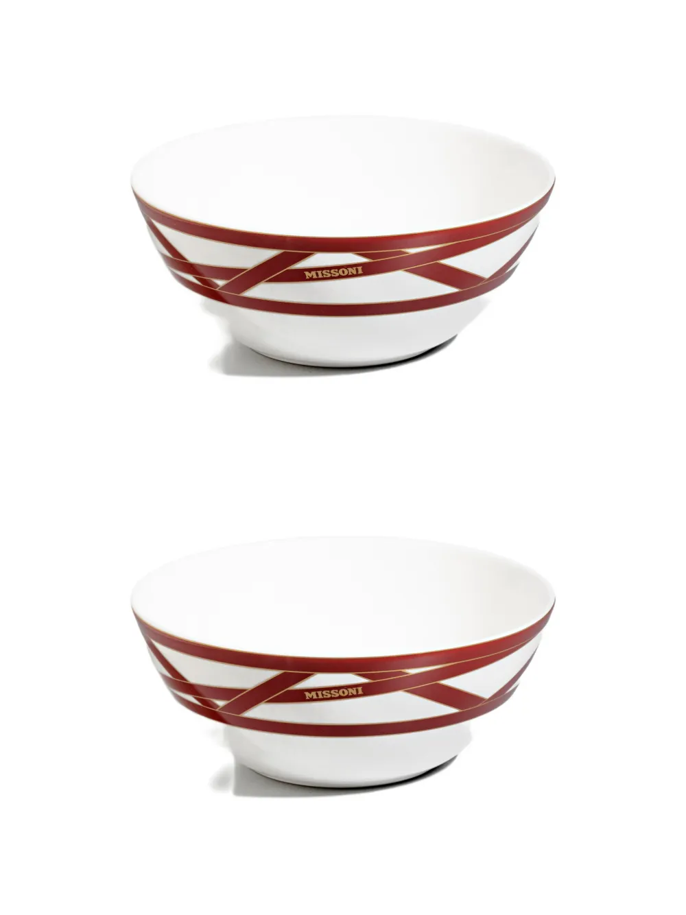 Missoni Home logo-print ribbon-detail bowl - Bianco