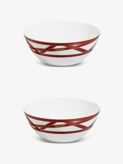 Missoni Home logo-print ribbon-detail bowl