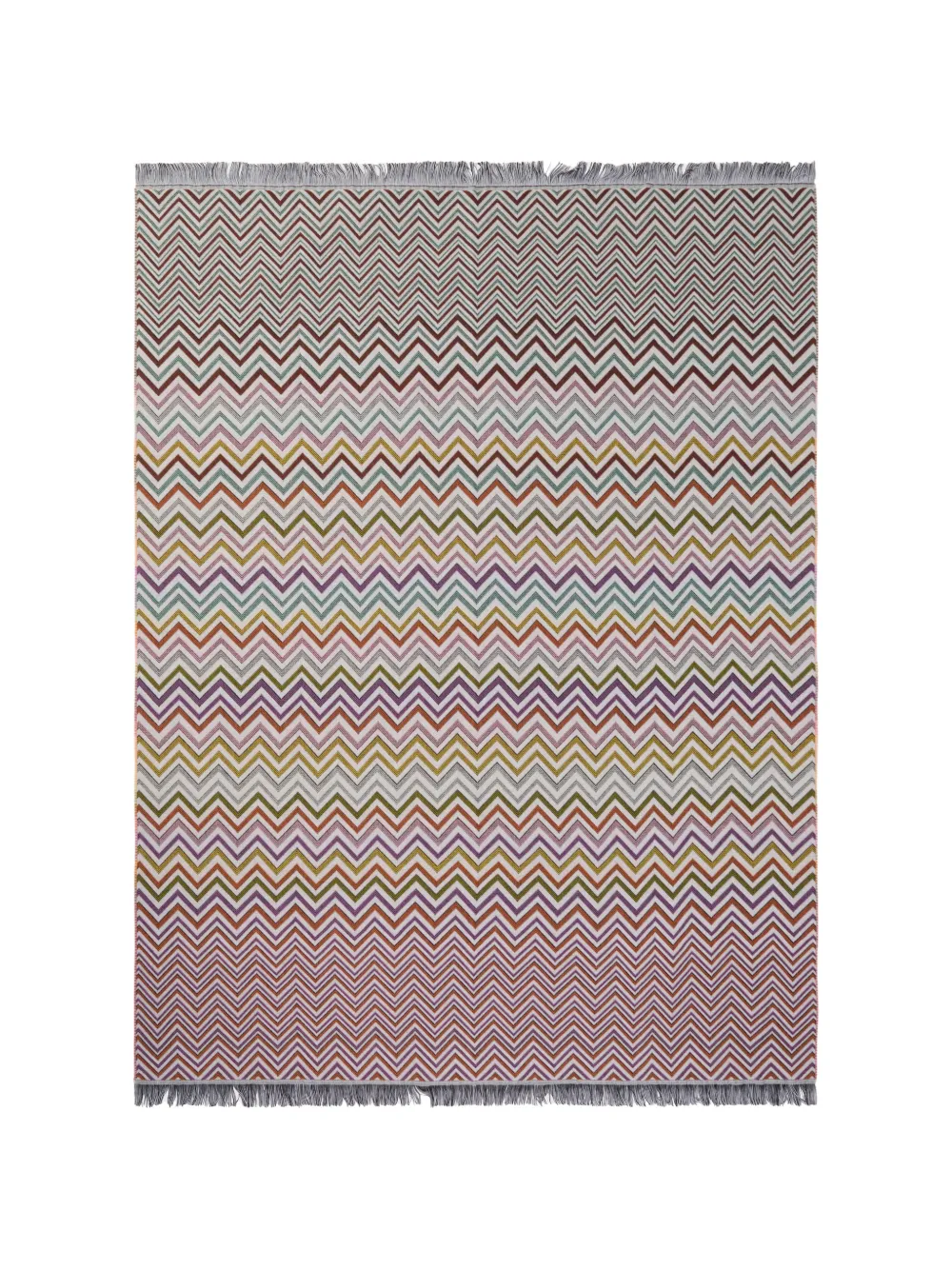 Missoni Home Antwan zigzag-knit fringed throw - Toni neutri