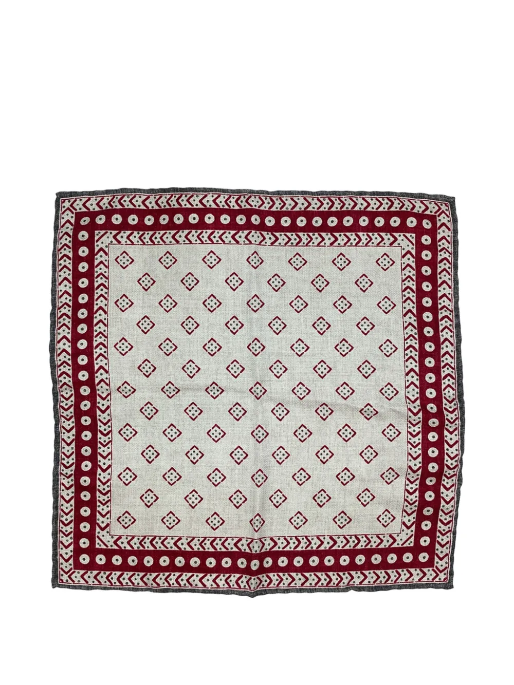 Brunello Cucinelli Vintage geometric pattern pocket square scarf - Toni neutri