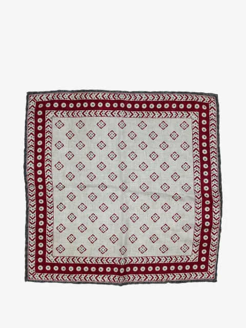 Brunello Cucinelli Vintage geometric pattern pocket square scarf