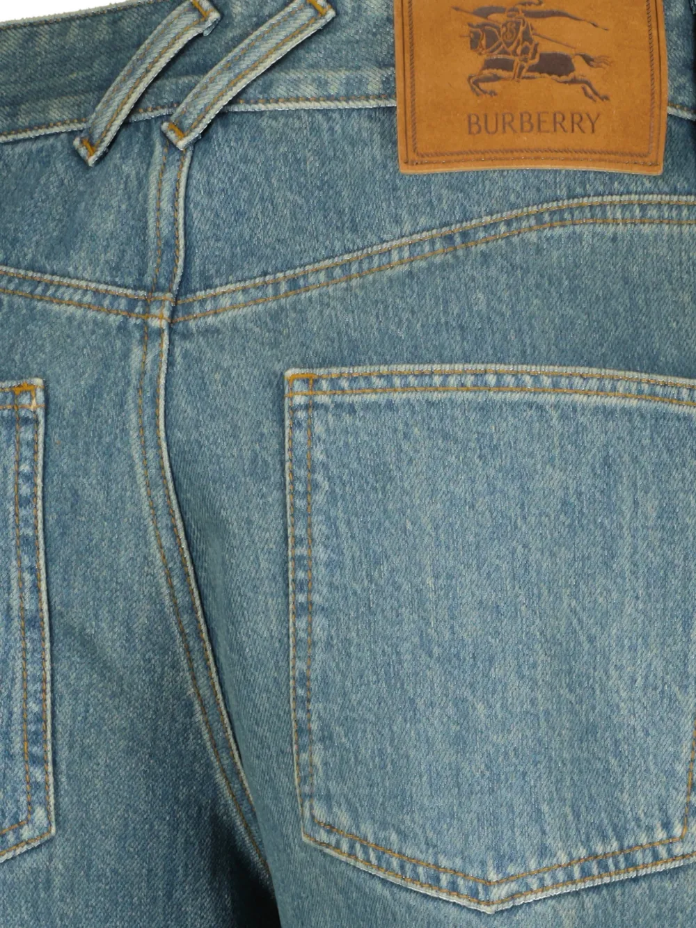  Burberry Vaqueros Rectos Con Bajos A Cuadros - Azul 