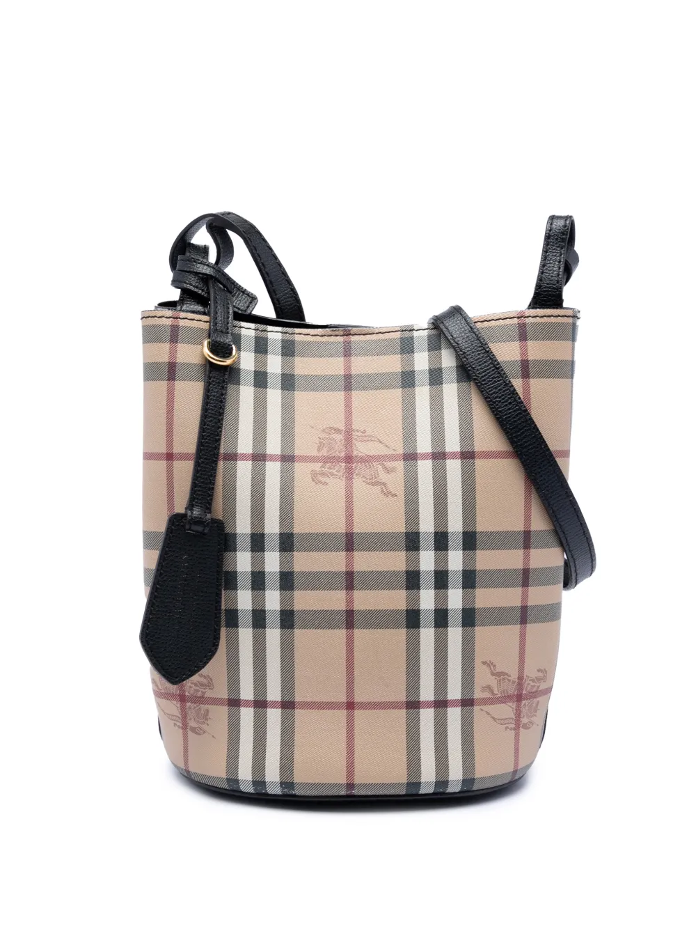 Burberry Pre-Owned 2000-2017 Haymarket Check Coated Canvas Lorne bucket bag - Toni neutri