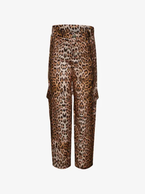 Roberto Cavalli Junior leopard-print cargo pants
