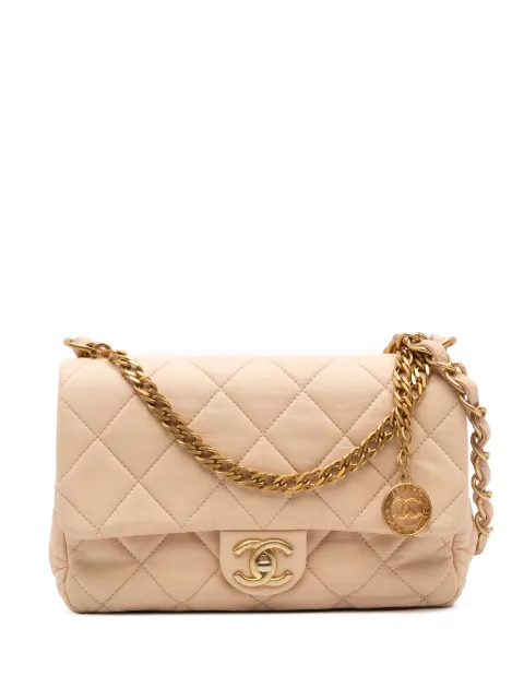 CHANEL Pre-Owned bolsa satchel Fancy Jewel de piel de cordero capitonada con solapa 2021-2025