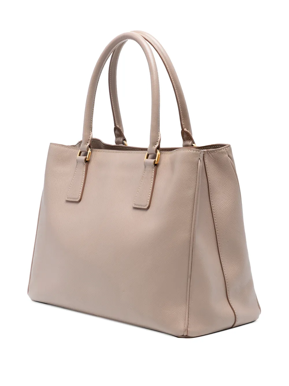  Prada Pre-owned Sac à Bandoulière Galleria Double Zip Médium En Cuir Saffiano Lux (2000-2025) - Tons Neutres 