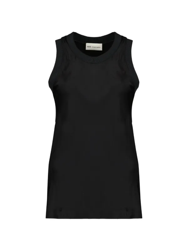 Ami Paris Sleeveless Tank Top in Black