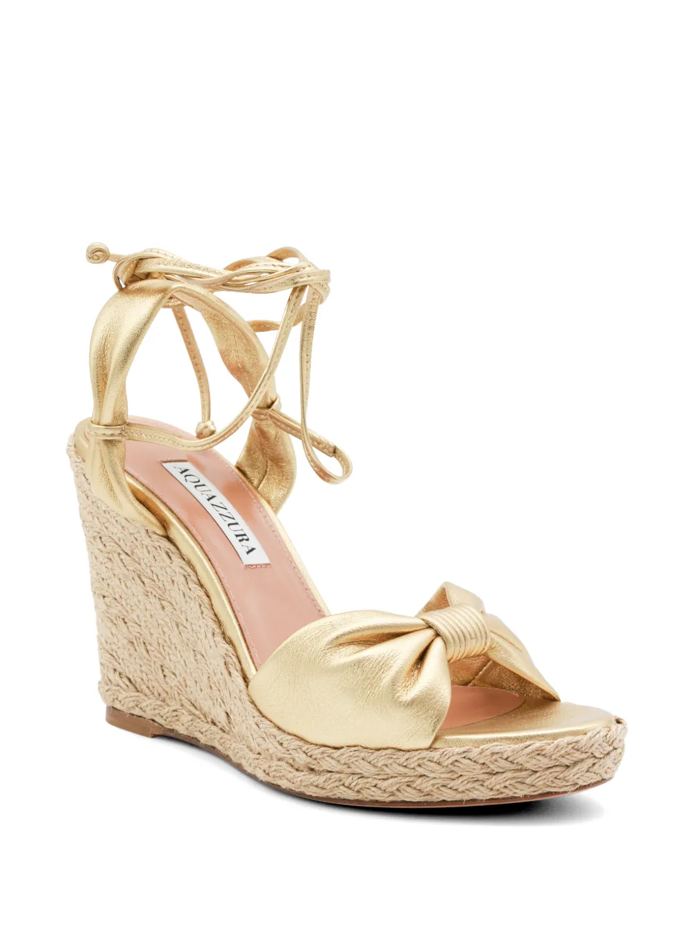 Aquazzura metallic leather espadrilles Goud