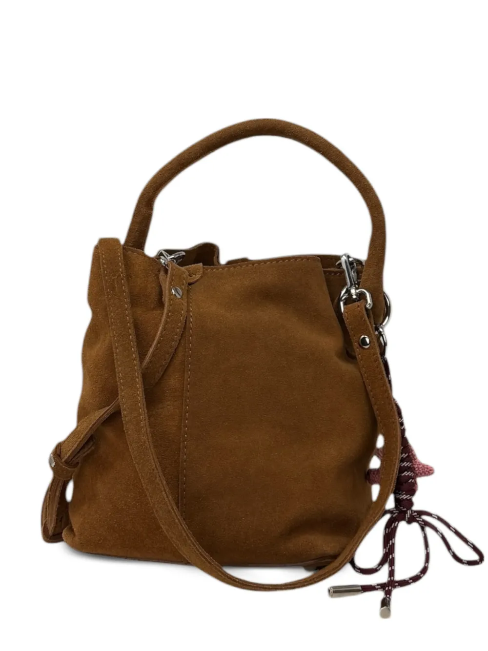 Date Paniere suede shoulder bag - Marrone