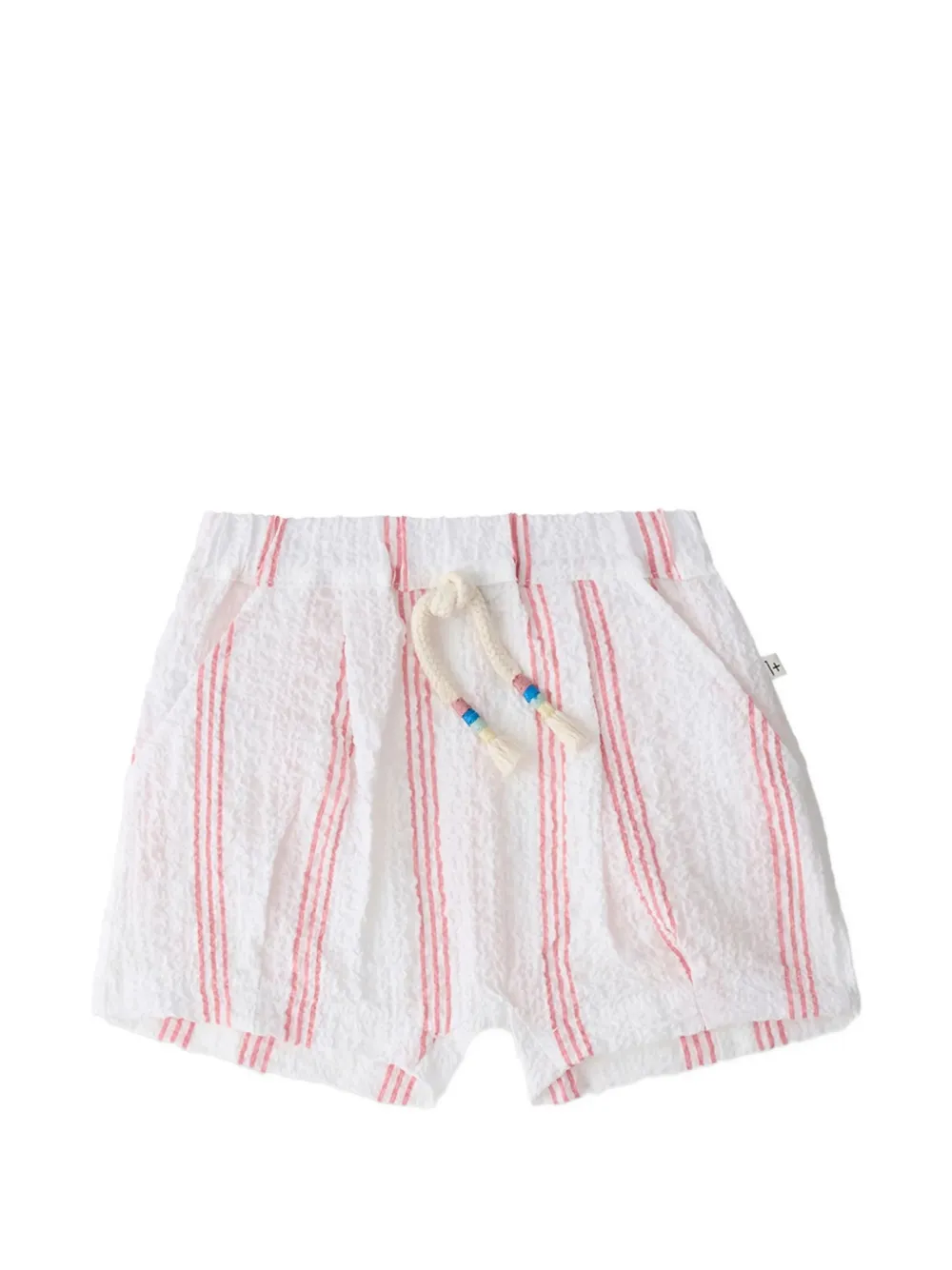 1+ In The Family striped seersucker shorts - Bianco