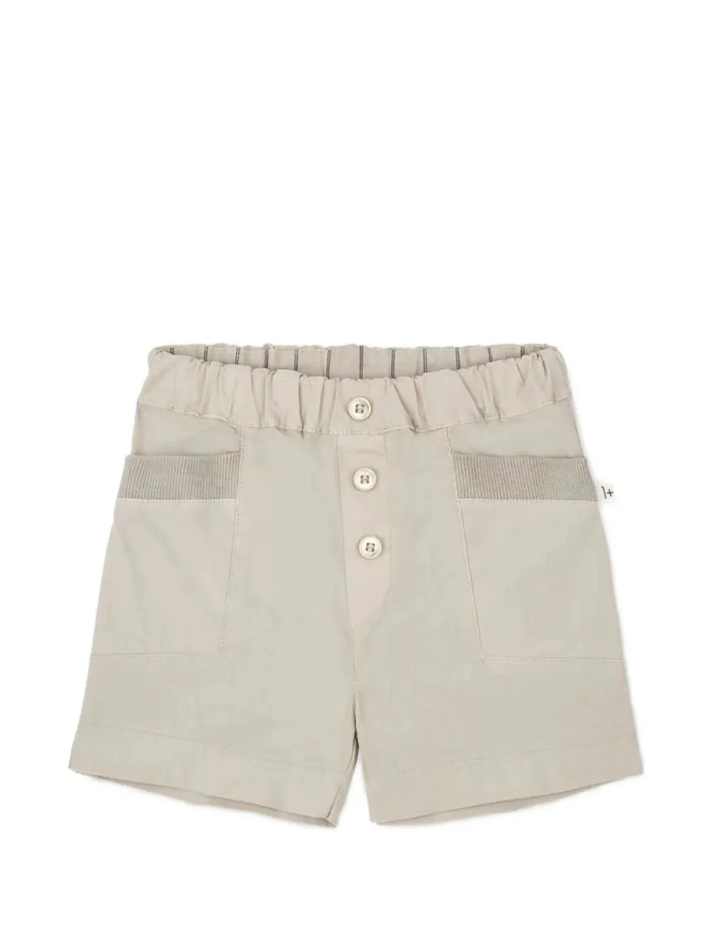 1+ In The Family ribbed-trim button-detail shorts - Toni neutri