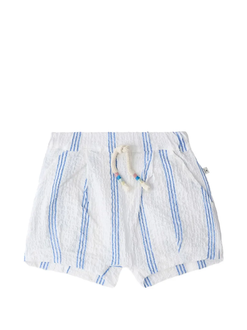 1+ In The Family striped seersucker shorts - Bianco