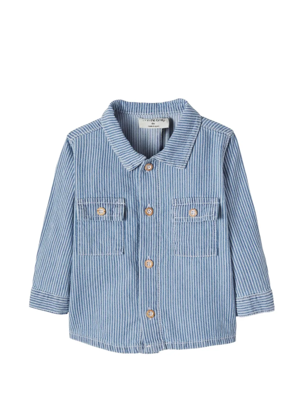 1+ In The Family striped button-down shirt - Blau