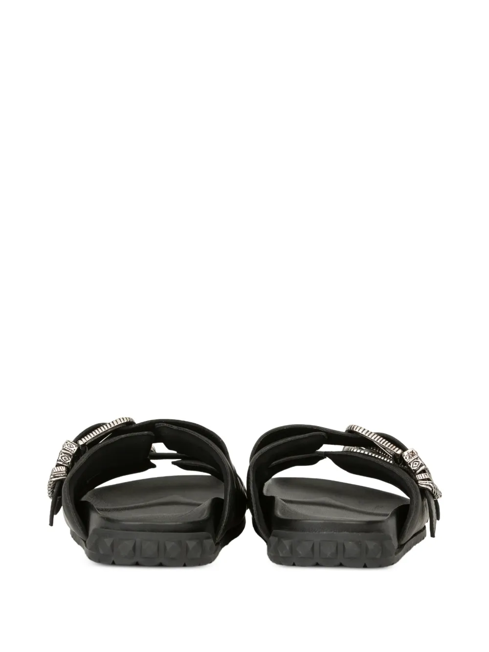 Ash buckle-strap leather sandals Zwart