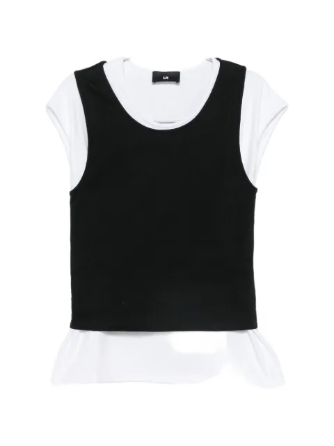 LII layered-design cap-sleeve T-shirt