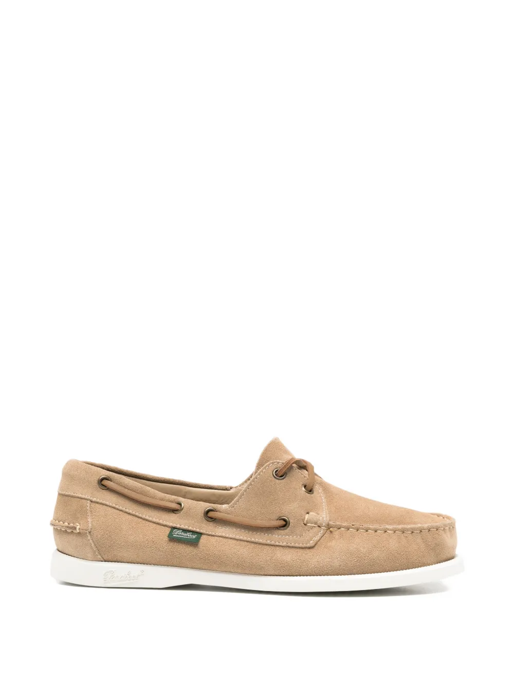 Paraboot lace-up suede boat shoes - Nude